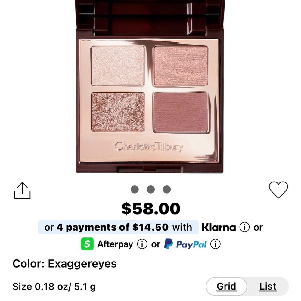 Charlotte Tilbury Eyeshadow Quad — Rose Gold & Soft Mauve